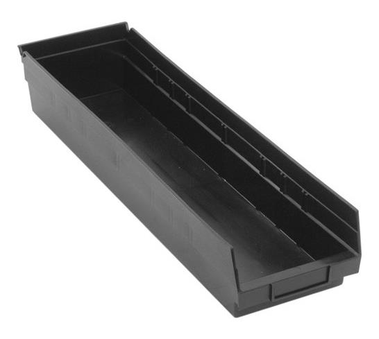 Quantum Storage Economy Shelf Bin - Black Economy Shelf Bin, 6-5/8"W x 23-5/8"L x 4"H - QSB106BK