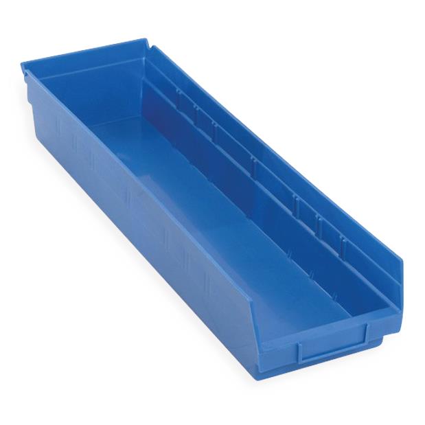 Quantum Storage Economy Shelf Bin - Blue Economy Shelf Bin, 6-5/8"W x 23-5/8"L x 4"H - QSB106BL