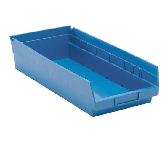 Quantum Storage Economy Shelf Bin - Blue Economy Shelf Bin, 8-3/8"W x 17-7/8"L x 4"H - QSB108BL