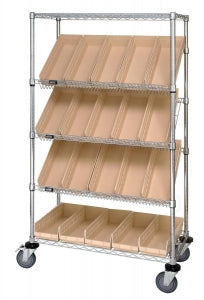 Quantum Storage Systems Slanted Shelf Suture Carts - Slanted-Shelf Suture Cart, Open Sides, 18" x 48" x 69" - WRCSL5631848