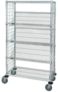 Quantum Storage Systems Slanted Shelf Suture Carts - Slanted-Shelf Suture Cart, Enclosed Panels, 24" x 36" x 69" - WRCSL5632436EP