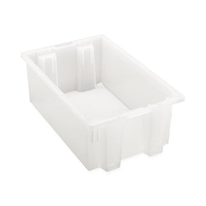 Quantum Storage Genuine Stack and Nest Tote - Genuine 11" x 18" x 6" Stack-and-Nest Tote, Clear View - SNT180CL