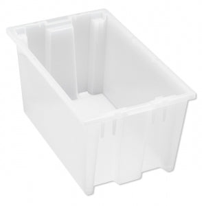 Quantum Storage Genuine Stack and Nest Tote - Genuine 11" x 18" x 9" Stack-and-Nest Tote, Clear View - SNT185CL