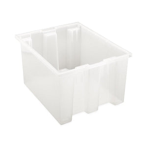 Quantum Storage Genuine Stack and Nest Tote - Genuine 15.5" x 19.5" x 10" Stack-and-Nest Tote, Clear View - SNT190CL