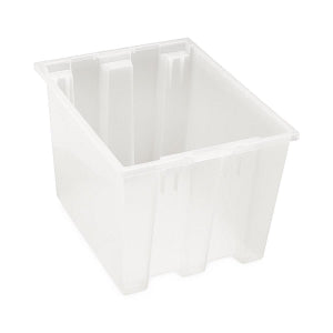 Quantum Storage Genuine Stack and Nest Tote - Genuine 15.5" x 19.5" x 13" Stack-and-Nest Tote, Clear View - SNT195CL