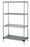 Quantum Storage Systems Stainless Steel Wire Shelving Units - Stainless Steel Wire Shelving Unit with 3 Wire Shelves and 1 Solid Shelf, 24" x 36" x 63" - WR63S-2436SS