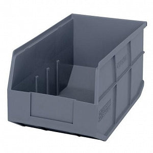 Quantum Storage Systems Stackable Shelf Bins - Gray 8.25"W x 14"L x 7"H Stackable Shelf Bin - SSB443 GRAY