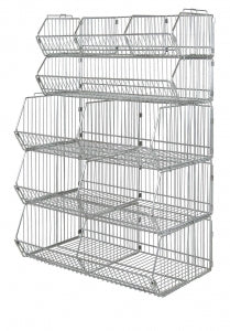 Quantum Storage Stationary Wire Stacking Basket Unit - 20" x 36" x 54" Wire Stacking Basket Unit - WR536MSBA