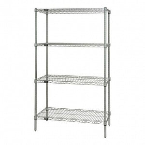 Quantum Storage Systems Chrome Shelving Starter Kits with 4 Shelves - 12"W x 36"L x 54"H Chrome Shelving Starter Kit with 4 Shelves - WR541236C