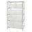 Quantum Storage Systems Clear-View Hulk 24" Containers and Wire Shelving Systems - 24" x 42" x 74" Chrome Shelving Unit with 8 Clear-View Hulk Bins - WR5-955CL