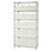 Quantum Storage Systems Clear-View Ultra Stack and Hang Bins and Wire Shelving Systems - 18" x 36" x 74" Wire Shelving with 6 Shelves and 15 Clear-View Ultra Stack-and-Hang Bins - WR6-260CL