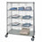 Quantum Storage Systems 3-Sided Linen Carts with 1 Solid and 4 Wire Shelves - 3-Sided 24" x 60" x 69" Linen Cart with 4 Wire Shelves and 1 Solid Shelf - WRCS4-63-2460EP-5