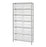 Quantum Storage Systems Clear-View Ultra Stack and Hang Bins and Wire Shelving Systems - 12" x 36" x 74" Wire Shelving with 7 Shelves and 24 Clear-View Ultra Stack-and-Hang Bins - WR7-245CL