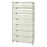 Quantum Storage Systems Clear-View Ultra Stack and Hang Bins and Wire Shelving Systems - 14" x 36" x 74" Wire Shelving with 8 Shelves and 14 Clear-View Ultra Stack-and-Hang Bins - WR8-250CL