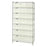 Quantum Storage Systems Clear-View Ultra Stack and Hang Bins and Wire Shelving Systems - 18" x 36" x 74" Wire Shelving with 8 Shelves and 21 Clear-View Ultra Stack-and-Hang Bins - WR8-255CL