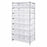 Quantum Storage Systems Clear-View Hulk 24" Containers and Wire Shelving Systems - 24" x 36" x 74" Chrome Shelving Unit with 28 Clear-View Hulk Bins - WR8-950CL