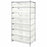 Quantum Storage Systems Clear-View Hulk 24" Containers and Wire Shelving Systems - 24" x 36" x 74" Chrome Shelving Unit with 21 Clear-View Hulk Bins - WR8-952CL