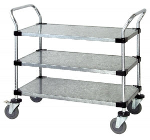 Quantum Storage Mobile Solid Shelf Utility Cart - Mobile 18" x 36" x 37.5" Utility Cart with 2 Solid Shelves - WRC18362G