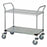 Quantum Storage Systems Chrome Wire Utility Carts - Mobile Utility Cart, 1 Wire Shelf, 1 Solid Shelf, 18" W x 42" L x 37.5" H - WRC-1842-2CG