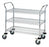 Quantum Storage Chrome Wire Utility Cart - Mobile 18" x 42" x 37.5" Cart with Three Chrome Wire Shelves - WRC18423