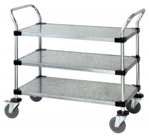 Quantum Storage Mobile Solid Shelf Utility Cart - Mobile 24" x 36" x 37.5" Utility Cart with 2 Solid Shelves - WRC24362G