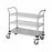 Quantum Storage Systems Chrome Wire Utility Carts - Mobile Utility Cart, 2 Wire Shelves, 1 Solid Shelf, 24" W x 36" L x 37.5" H - WRC24363CG