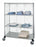 Quantum Storage Systems 3-Sided Linen Carts with 1 Solid and 3 Wire Shelves - 3-Sided 24" x 36" x 69" Linen Cart with 3 Wire Shelves and 1 Solid Shelf - WRCS4632436EP