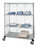 Quantum Storage Systems 3-Sided Linen Carts with 1 Solid and 3 Wire Shelves - 3-Sided 24" x 48" x 69" Linen Cart with 3 Wire Shelves and 1 Solid Shelf - WRCS4632448EP