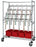 Quantum Storage Systems Catheter Carts - 24" W x 48"L x 69"H Wire Catheter Hold and Store Cart with 32 Catheter Hooks - WRCBC2448