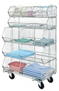 Quantum Storage Mobile Wire Stacking Basket Unit - 20" x 36" x 59" Mobile Wire Stacking Basket Unit - WR536MSBAMOB