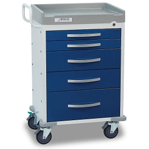 Detecto Rescue General Purpose Medical Carts - General Purpose Medical Cart with One 9", Two 3" and Two 6" Drawers, Blue - RC33669BLU