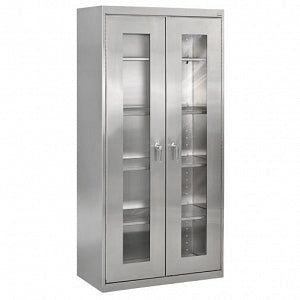 Sandusky Lee Stainless Steel Cabinets - Stainless Steel Cabinet with 4 Shelves, 38" x 18" x 72" - MDRSA4V361872