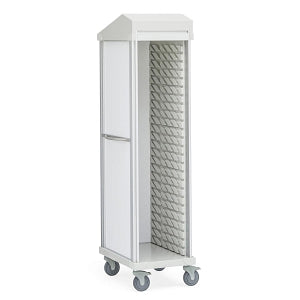 Solaire Medical Roam 1 Carts with Roll-Top Door - Roam 1 Supply Cart with Roll-Top Door, White, 20" W x 28.75" D x 81" H - SR1R