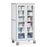 Solaire Medical Roam 2 Carts with Glass Doors - Roam 2 Cart with Glass Doors and 5 Shelves, White, 40.75" W x 28.75" D x 75.25" H - SR2GDS