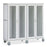 Solaire Medical Roam 4 Carts with Glass Doors - Roam 4 Supply Cart with Glass Doors and 3 Center Columns, White, 77.5" W x 28.75" D x 75.25" H - SR4G