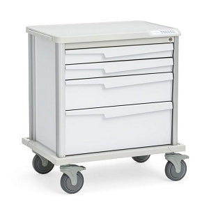 Solaire Medical Tempo Procedure Carts - Tempo 21 Procedure Cart with Two 3", One 6" and One 9" Drawer, White, 29.5" W x 21" D x 33" H - ST21W4