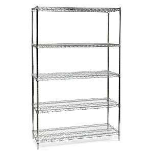 Tarrison Five-Shelf Wire Carts - Five-Shelf 24" x 60" x 79" Wire Cart with Casters - TS-24607C5CM