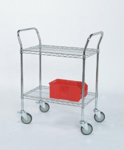 Tarrison Products Ltd Chrome Utility Carts with U-Shaped Chrome Handles - U-Shaped Chrome Utility Cart with 2 Shelves, 18" x 30" - UC18302C-3"/4(DB)