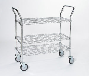 Tarrison Products Ltd Chrome Utility Carts with U-Shaped Chrome Handles - U-Shaped Chrome Utility Cart with 3 Shelves, 21" x 48" - UC21483C-3"/4(DB)