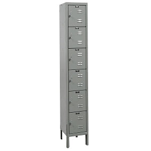 Hallowell Premium Lockers - LOCKER, 6-TIER, 1WD, 12X15X78, GRAY - U1258-6A-HG