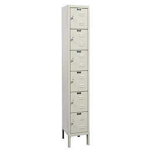 Hallowell Premium Lockers - LOCKER, 6-TIER, 1WD, 12X15X78, PARCHMENT - U1258-6A-PT