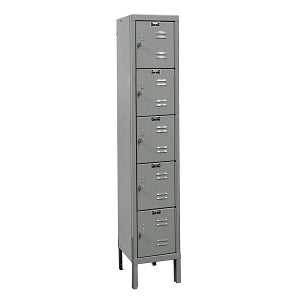 Hallowell Premium Lockers - LOCKER, 5-TIER, 1WD, 12X18X66, GRAY - U1286-5A-HG