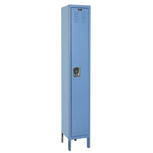 Hallowell Premium Lockers - Single-Tier Locker, 12" x 18" x 78", Single Wide, Marine Blue - U1288-1A-MB