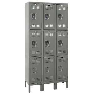 Hallowell Premium Lockers - LOCKER, TRPL-TIER, 3WD, 12X12X78, GRAY - U3228-3A-HG