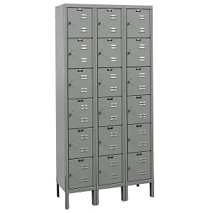 Hallowell Premium Lockers - LOCKER, 6-TIER, 3WD, 12X12X78, GRAY - U3228-6A-HG