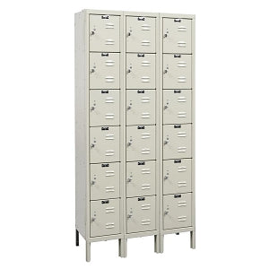 Hallowell Premium Lockers - LOCKER, 6-TIER, 3WD, 12X12X78, PARCHMENT - U3228-6A-PT