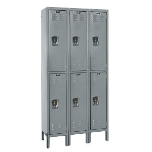 Hallowell Premium Lockers - LOCKER, DBL-TIER, 3WD, 12X15X78, GRAY - U3258-2A-HG