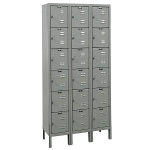 Hallowell Premium Lockers - LOCKER, 6-TIER, 3WD, 12X15X78, GRAY - U3258-6A-HG