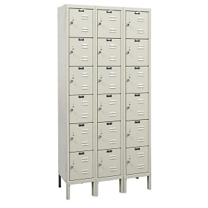 Hallowell Premium Lockers - LOCKER, 6-TIER, 3WD, 12X15X78, PARCHMENT - U3258-6A-PT