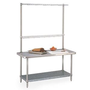 InterMetro Process Tables and Accessories - HD Super Stainless Steel Process Table with Overhead, 60" W x 30" D x 88" H - WTC306FS